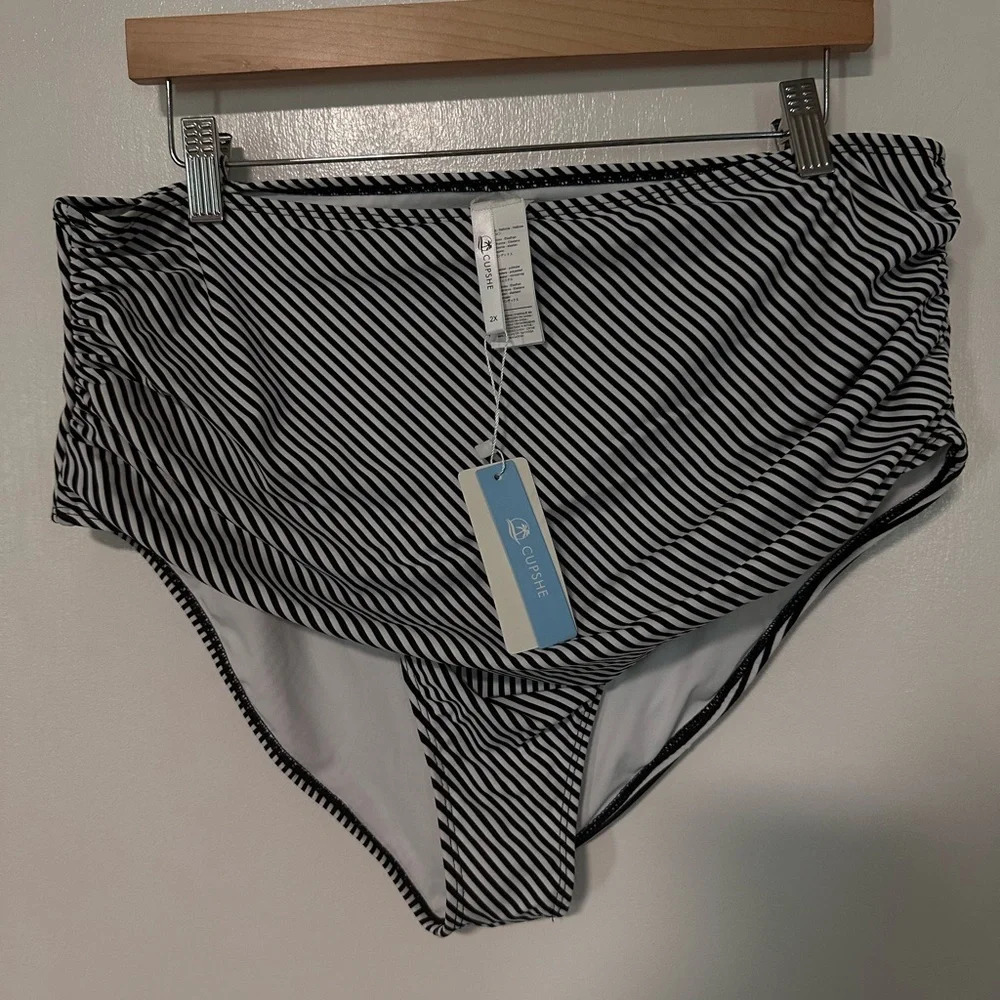 Cupshe NEW high rise 2X swim bottoms #1273